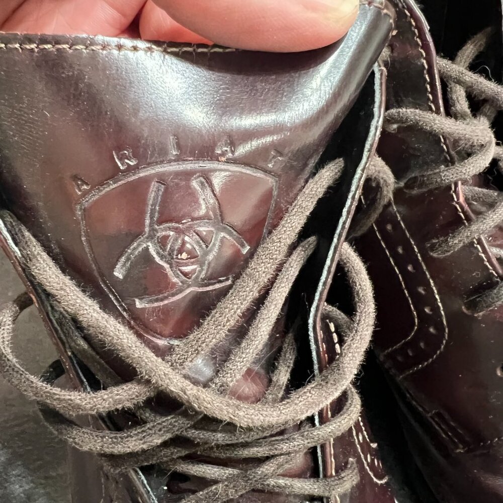 Ariat Burgundy Leather Ankle Boot Lace Up Women 8.5 Equestrian Riding Style Y2K - Picture 9 of 11